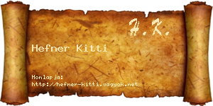 Hefner Kitti névjegykártya